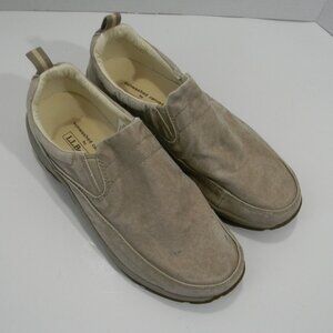 LL Bean Sunwashed Canvas in Buff Womens 8.5 WIDE Slip Ons